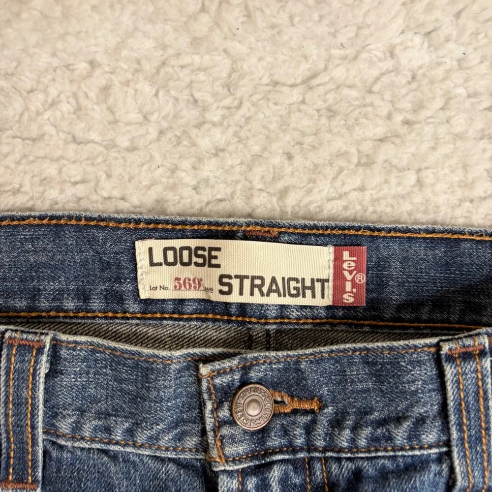 Y2K Levis 569 Loose Straight Jeans Mens 34x30(36x29) Blue Denim faded baggy